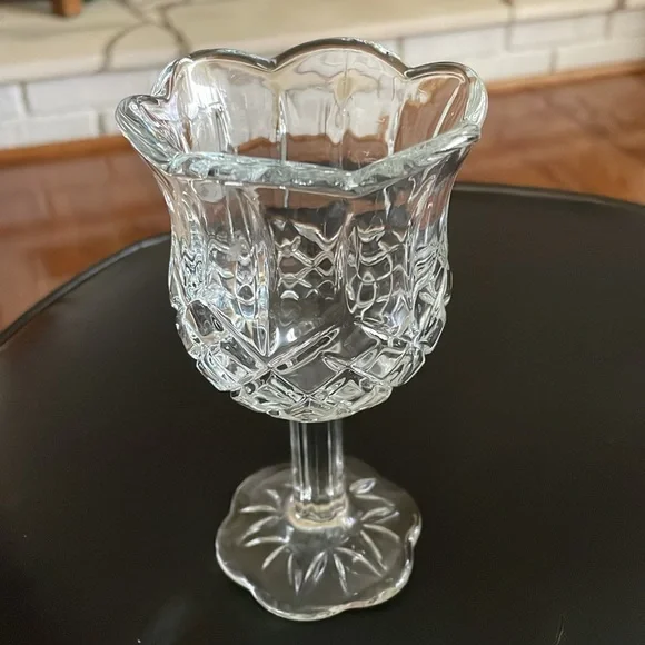 Vintage Home Interiors Tulip Cup Stem Votive Glass Candle Holders Set Of 3 - Picture 3 of 6